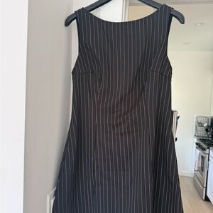Elegant Black Pinstripe Dress